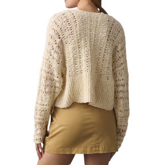 Anthropologie Bestie Cardigan Sweater in Ivory Size Medium NWOT - Picture 6 of 16